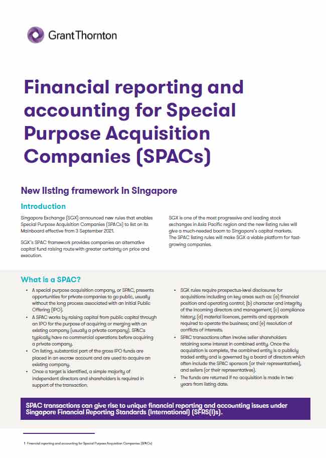 Financial reporting and accounting for Special Purpose Acquisition Companies (SPACs)